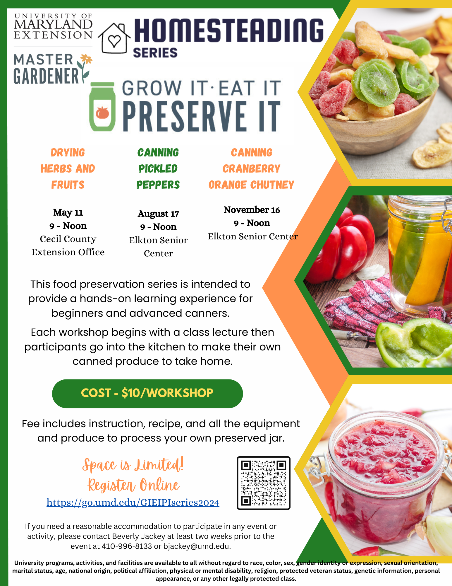 Grow It Eat It Preserve It - Homesteading Series Flyer