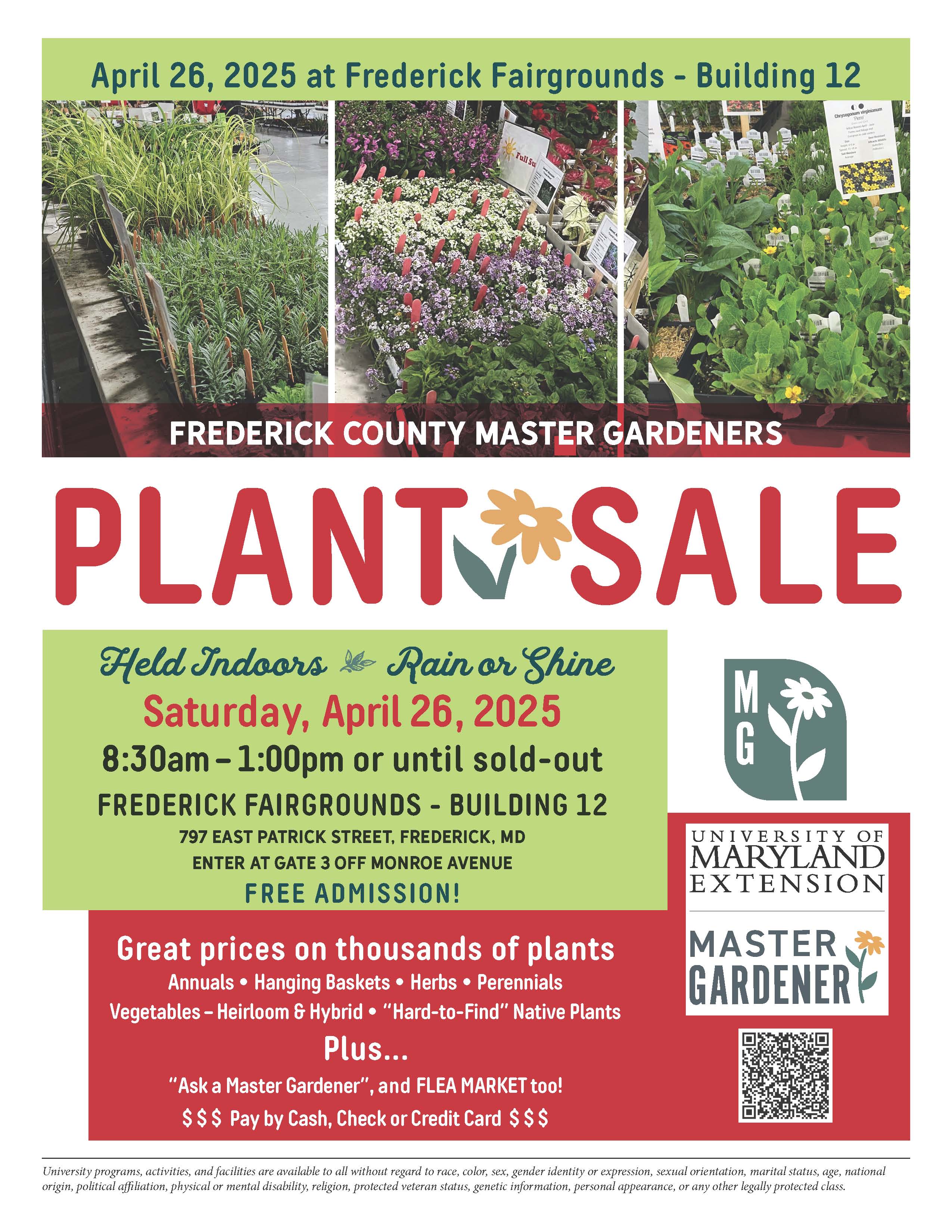 Frederick County Master Gardener Annual Plant Sale flyer