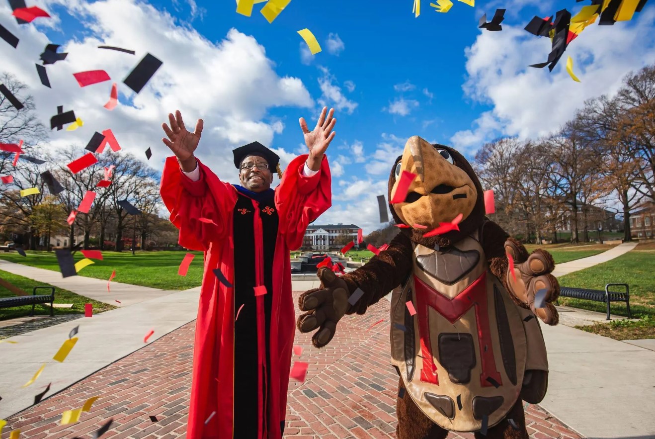 President Pines and Testudo
