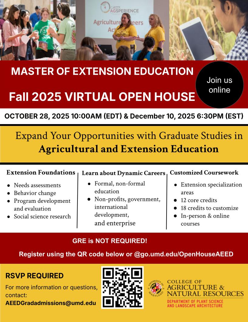 Master of Extension Education open house flyer