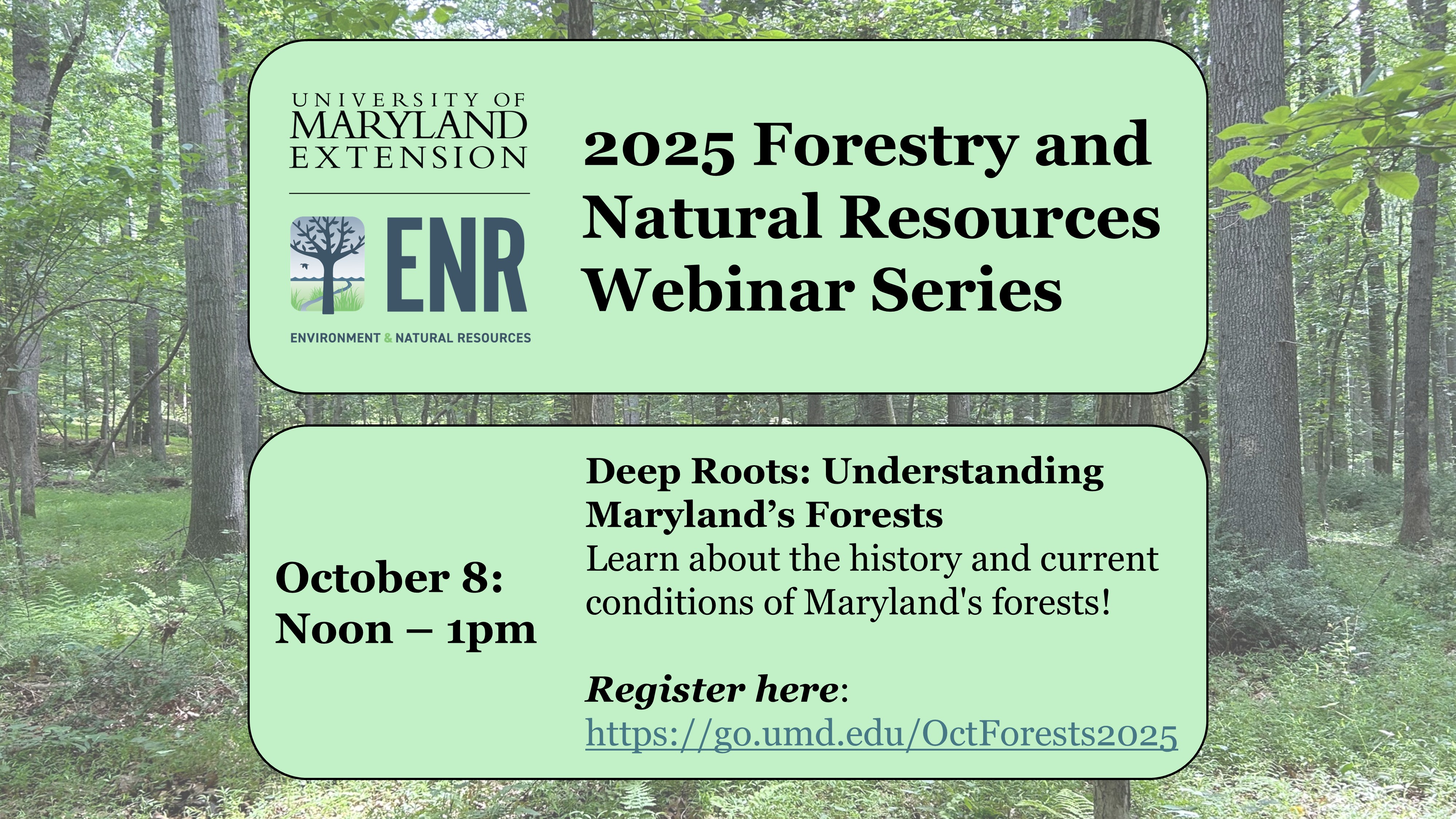 A slide featuring a description of a webinar event and the appropriate pre-registration link.