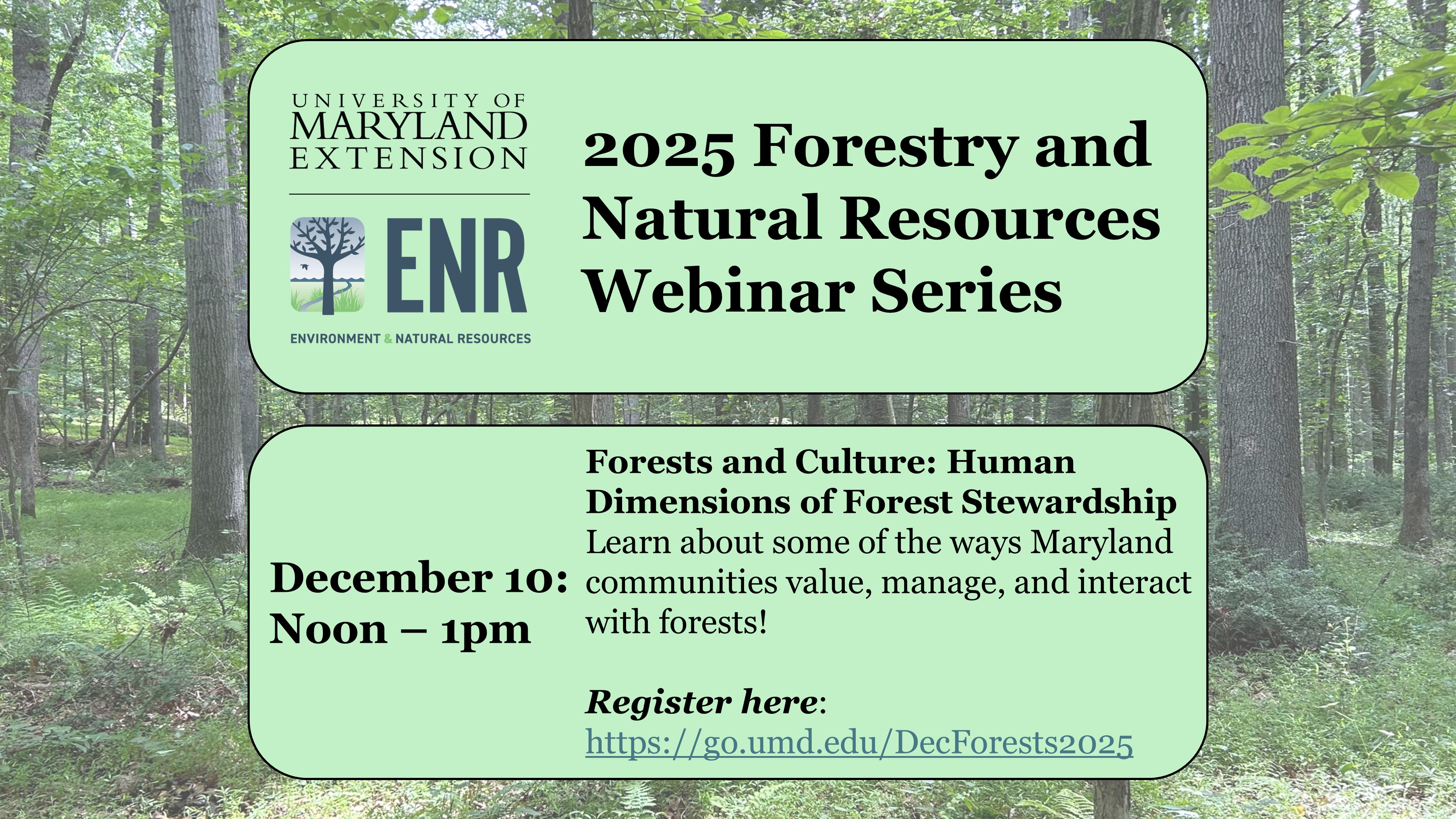 A slide featuring information and registration details about a webinar