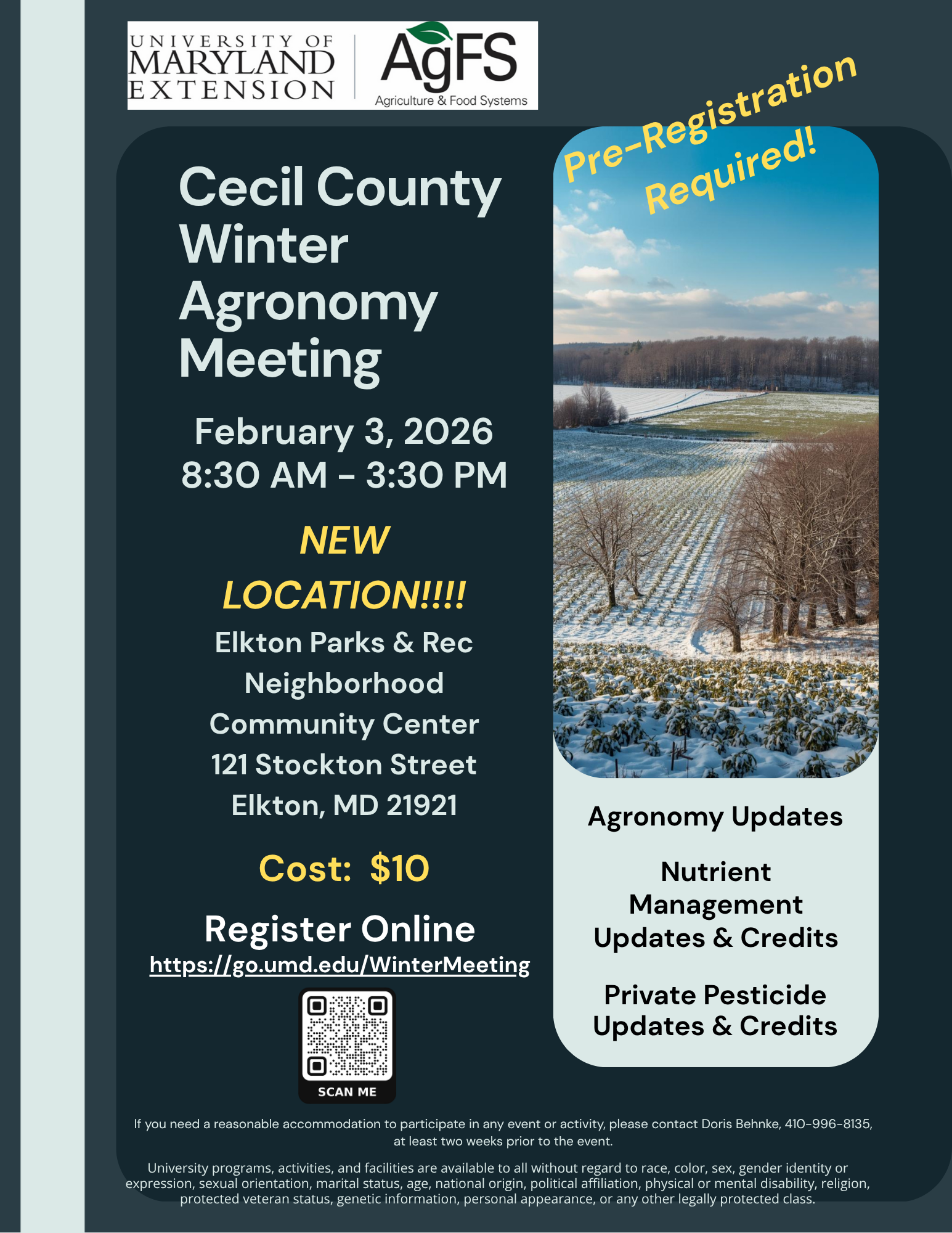 Cecil County Winter Agronomy Meeting Flyer