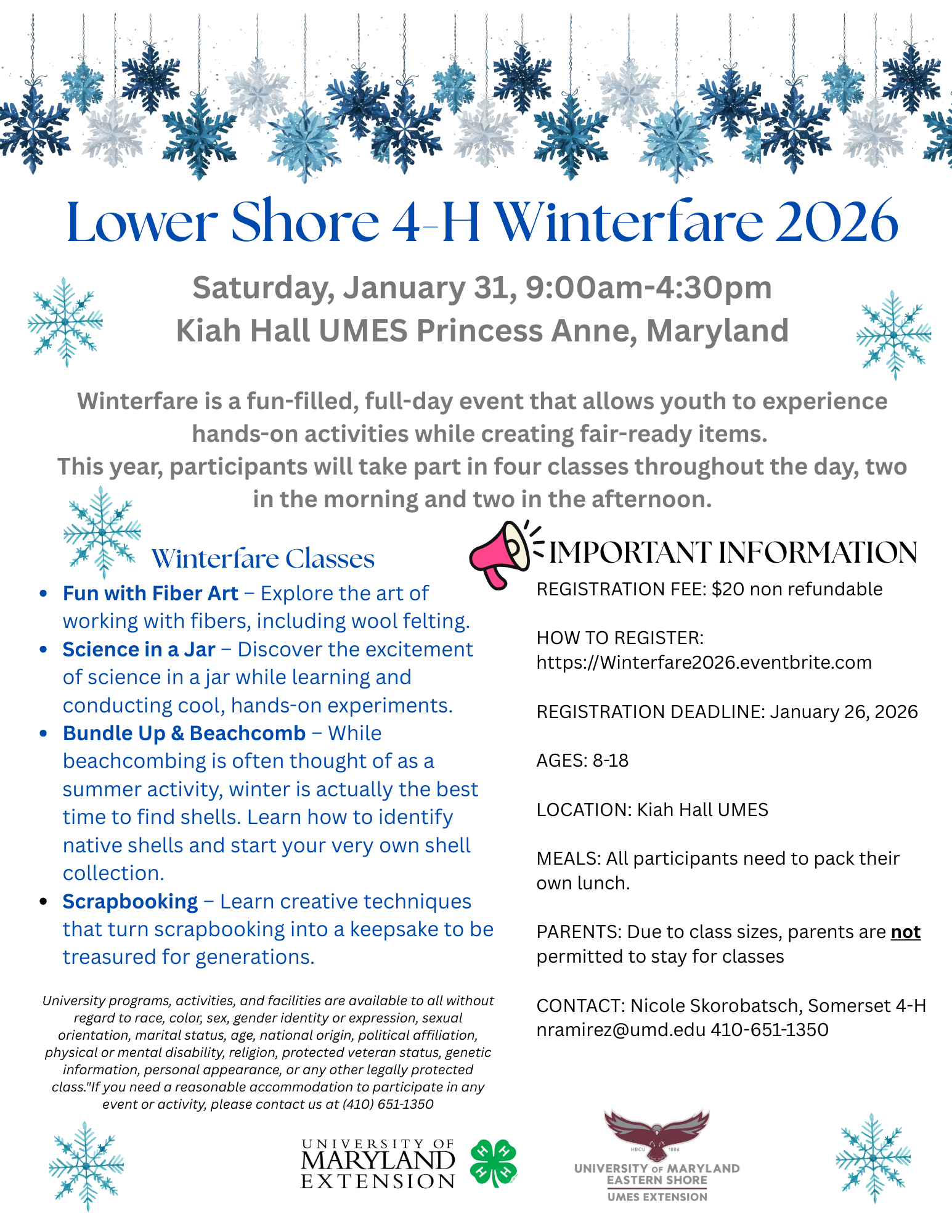 2026 Winterfare Event Flyer