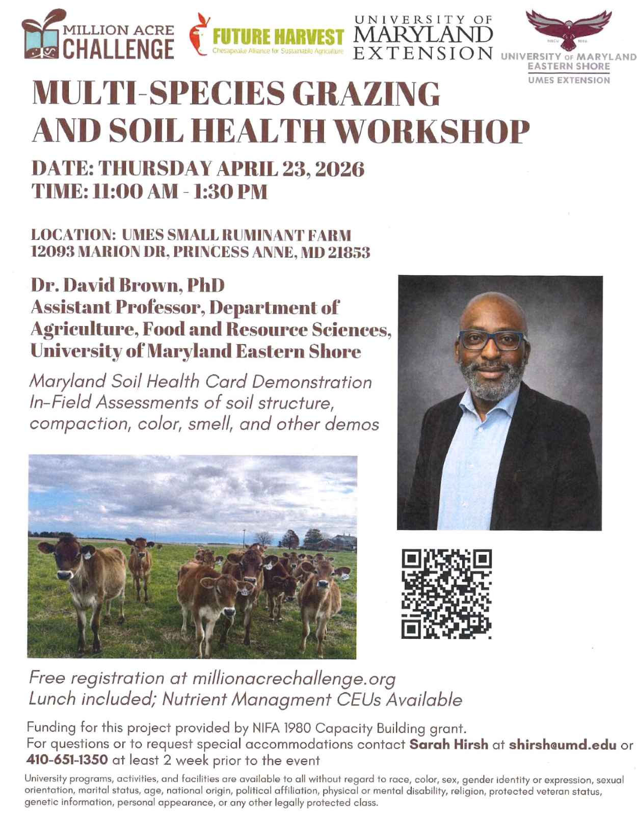 Flyer about Multi-Species Grazing and Soil Health Workshop