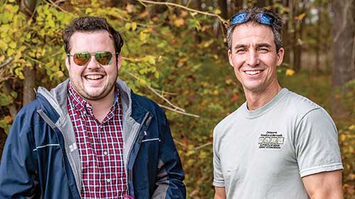 Master’s student Levin Sarver and Extension specialist Luke Macaulay