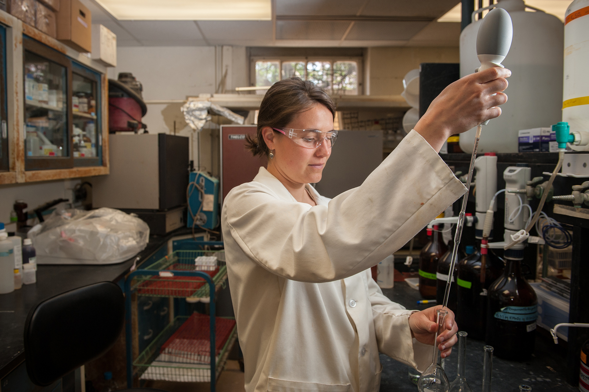 Student in a lab