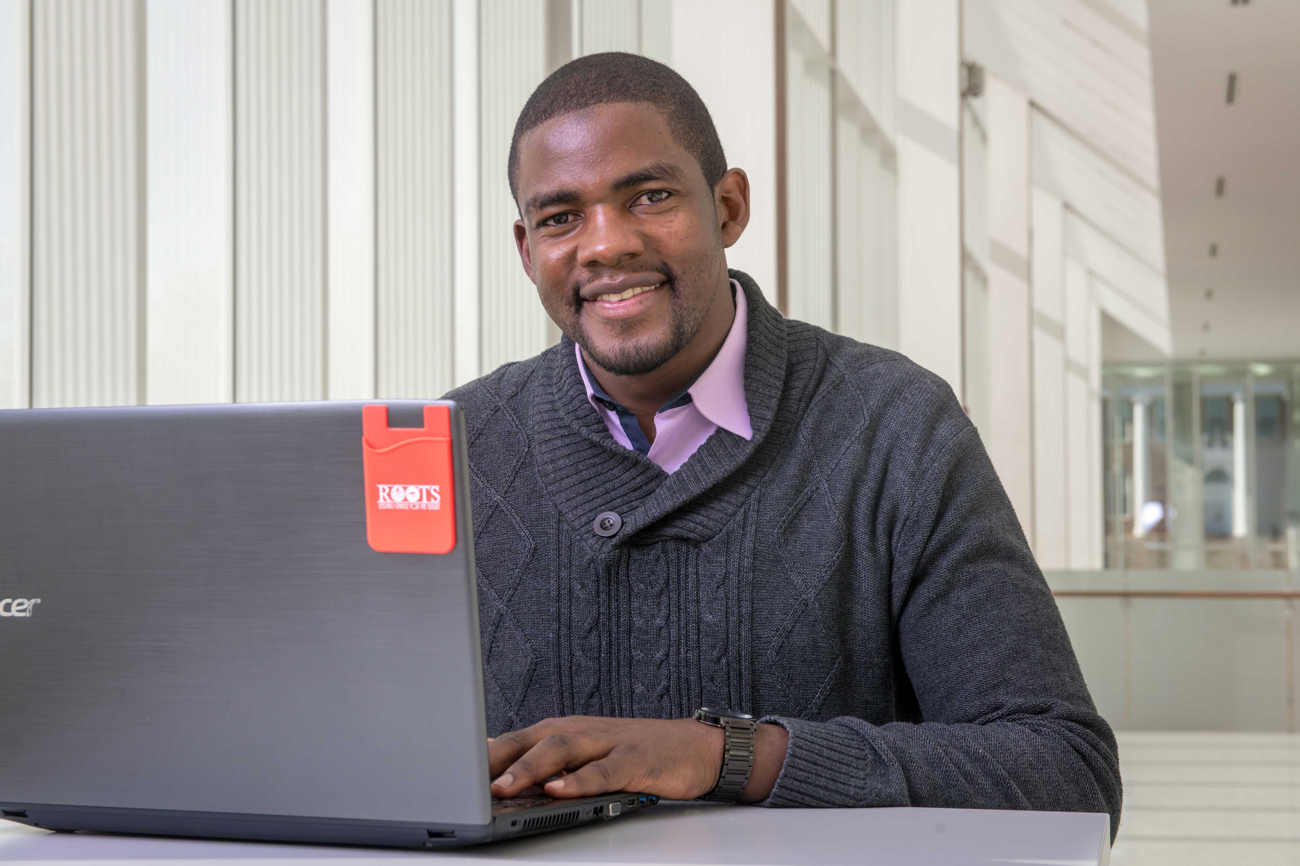 Student at a computer