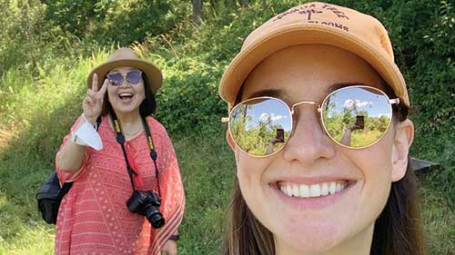 Bridget Stokes, Future Flows project team member with LARC Professor and team advisor Byoung-Suk Kweon.