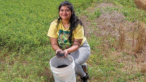 Usoshi Chatterjee in a field