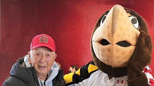Duk with Testudo