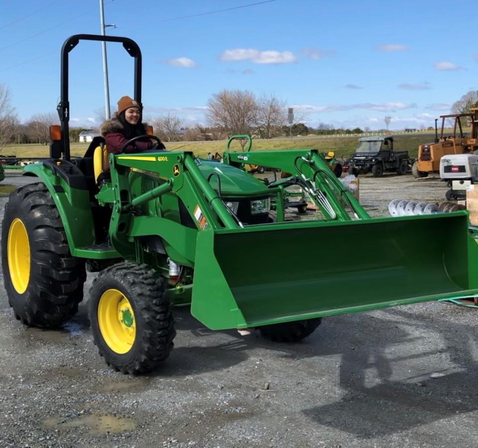 Driving the tractor for the first time