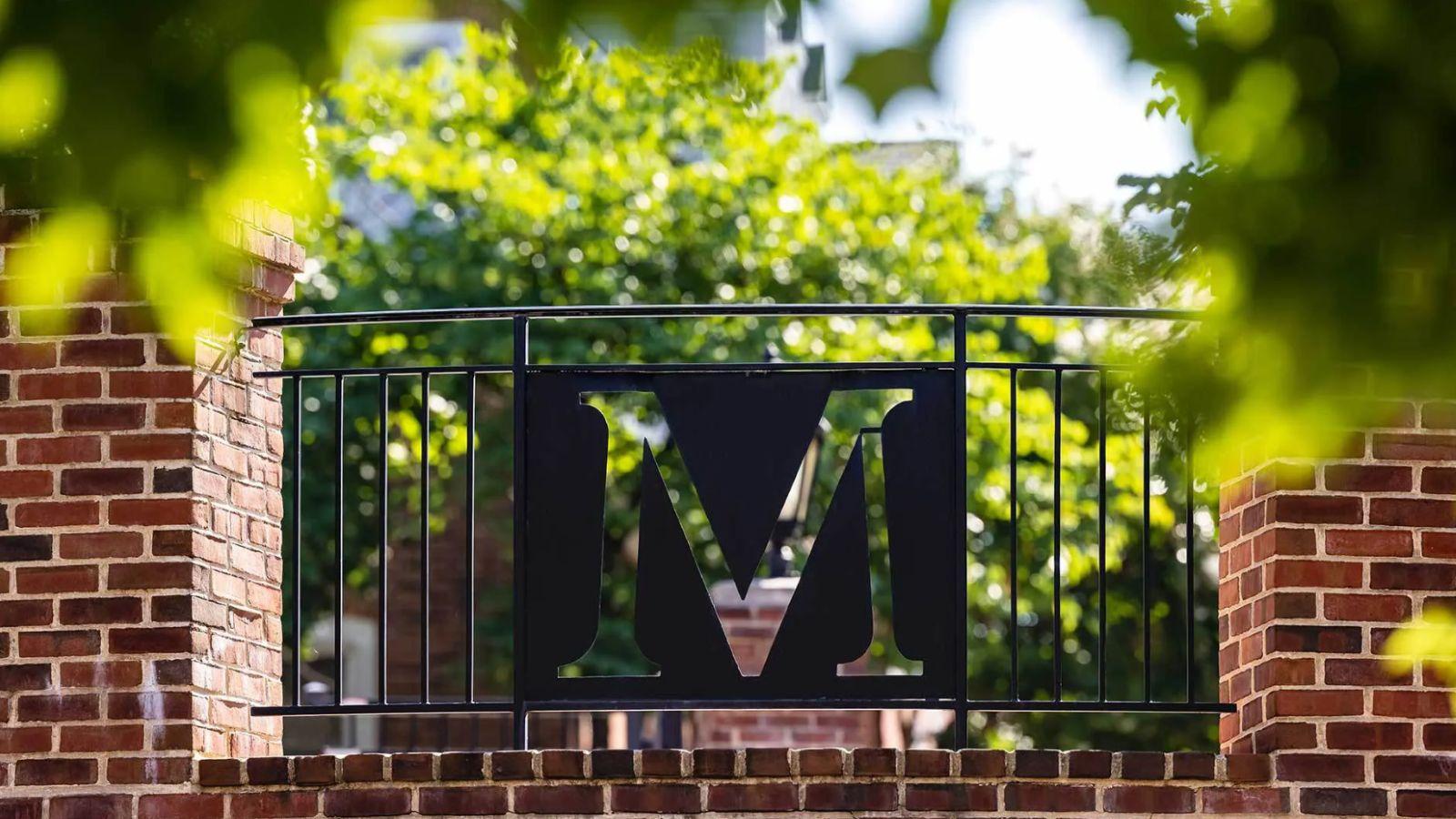 M sign at University of Maryland College Park campus