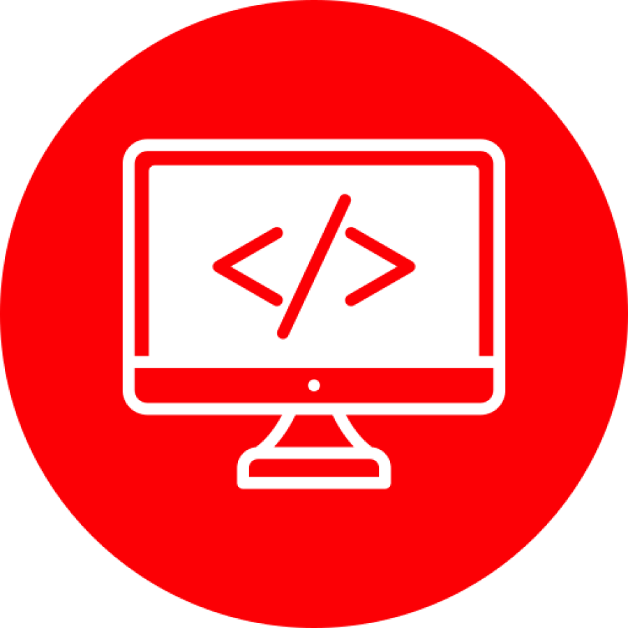 Icon of html tag on a computer screen